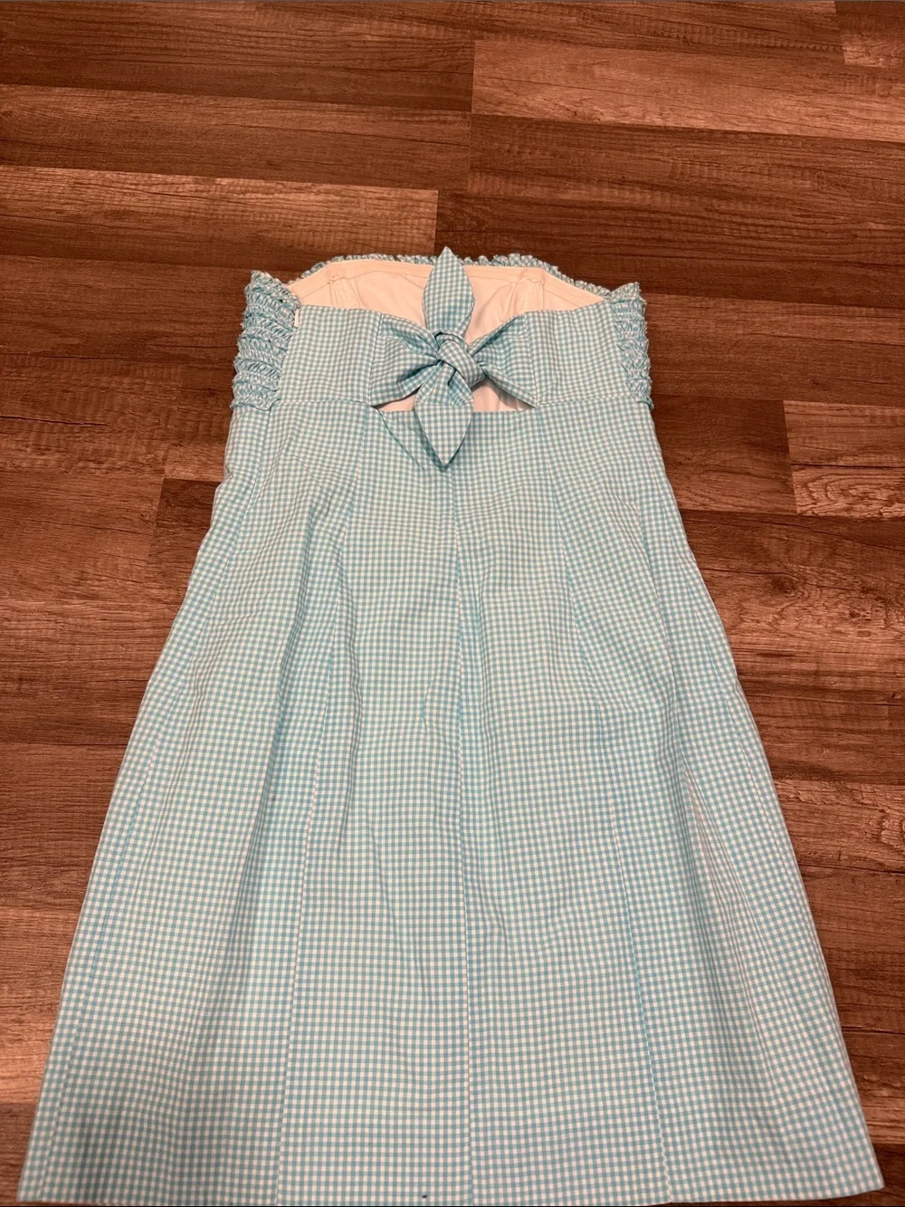 Lily Pulitzer sz 0 Light Blue Gingham Strapless Sundress - Picture 3 of 7